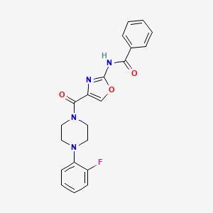 molecular formula C21H19FN4O3 B2828000 N-(4-(4-(2-fluorophenyl)piperazine-1-carbonyl)oxazol-2-yl)benzamide CAS No. 1286699-13-5