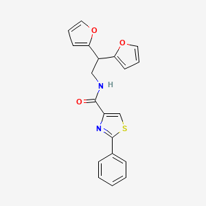 N-[2,2-bis(furan-2-yl)ethyl]-2-phenyl-1,3-thiazole-4-carboxamide