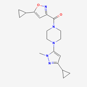 (4-(3-cyclopropyl-1-methyl-1H-pyrazol-5-yl)piperazin-1-yl)(5-cyclopropylisoxazol-3-yl)methanone