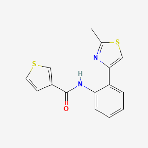 molecular formula C15H12N2OS2 B2828056 N-[2-(2-methyl-1,3-thiazol-4-yl)phenyl]thiophene-3-carboxamide CAS No. 1705206-96-7
