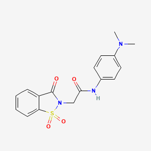 molecular formula C17H17N3O4S B2828205 N-(4-(dimethylamino)phenyl)-2-(1,1-dioxido-3-oxobenzo[d]isothiazol-2(3H)-yl)acetamide CAS No. 452954-63-1