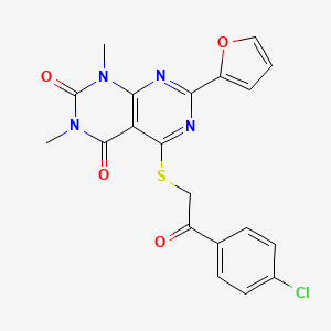 5-((2-(4-chlorophenyl)-2-oxoethyl)thio)-7-(furan-2-yl)-1,3-dimethylpyrimido[4,5-d]pyrimidine-2,4(1H,3H)-dione