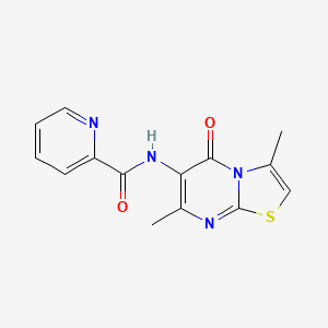 molecular formula C14H12N4O2S B2828249 N-(3,7-dimethyl-5-oxo-5H-thiazolo[3,2-a]pyrimidin-6-yl)picolinamide CAS No. 946358-57-2