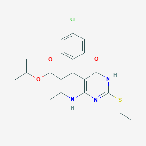 Isopropyl 5-(4-chlorophenyl)-2-(ethylthio)-7-methyl-4-oxo-3,4,5,8-tetrahydropyrido[2,3-d]pyrimidine-6-carboxylate
