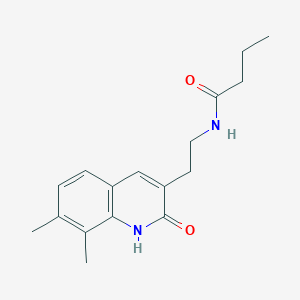molecular formula C17H22N2O2 B2828321 N-(2-(7,8-dimethyl-2-oxo-1,2-dihydroquinolin-3-yl)ethyl)butyramide CAS No. 851407-42-6