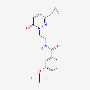 molecular formula C17H16F3N3O3 B2828344 N-(2-(3-cyclopropyl-6-oxopyridazin-1(6H)-yl)ethyl)-3-(trifluoromethoxy)benzamide CAS No. 2034422-69-8