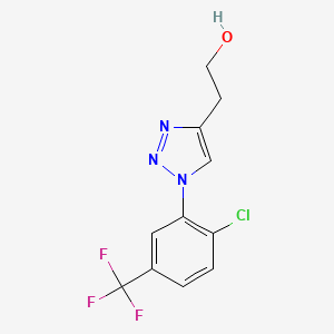 molecular formula C11H9ClF3N3O B2828362 2-{1-[2-chloro-5-(trifluoromethyl)phenyl]-1H-1,2,3-triazol-4-yl}ethan-1-ol CAS No. 2176069-19-3
