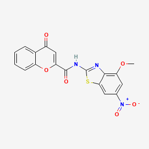 molecular formula C18H11N3O6S B2828383 N-(4-methoxy-6-nitro-1,3-benzothiazol-2-yl)-4-oxo-4H-chromene-2-carboxamide CAS No. 361478-72-0