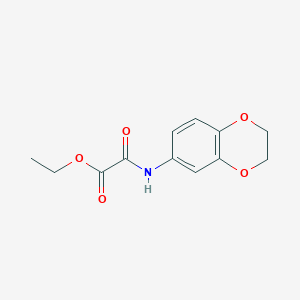 molecular formula C12H13NO5 B2828417 Ethyl (2,3-dihydro-1,4-benzodioxin-6-ylamino)(oxo)acetate CAS No. 600147-89-5