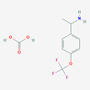 molecular formula C10H12F3NO4 B2828424 1-(4-(Trifluoromethoxy)phenyl)ethan-1-amine carbonate CAS No. 1415564-50-9
