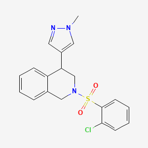 2-((2-chlorophenyl)sulfonyl)-4-(1-methyl-1H-pyrazol-4-yl)-1,2,3,4-tetrahydroisoquinoline