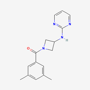 molecular formula C16H18N4O B2828435 N-[1-(3,5-dimethylbenzoyl)azetidin-3-yl]pyrimidin-2-amine CAS No. 2195952-83-9