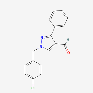molecular formula C17H13ClN2O B2828458 1-(4-chlorobenzyl)-3-phenyl-1H-pyrazole-4-carbaldehyde CAS No. 492426-29-6