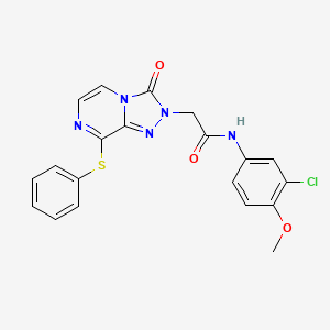 molecular formula C20H16ClN5O3S B2828462 N-(3-chloro-4-methoxyphenyl)-2-[3-oxo-8-(phenylsulfanyl)-2H,3H-[1,2,4]triazolo[4,3-a]pyrazin-2-yl]acetamide CAS No. 1251592-13-8