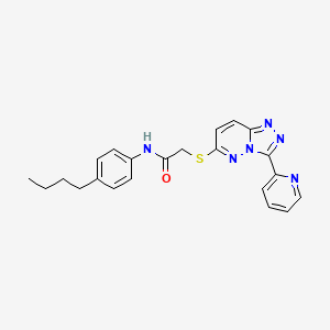 molecular formula C22H22N6OS B2828477 N-(4-butylphenyl)-2-((3-(pyridin-2-yl)-[1,2,4]triazolo[4,3-b]pyridazin-6-yl)thio)acetamide CAS No. 868967-37-7