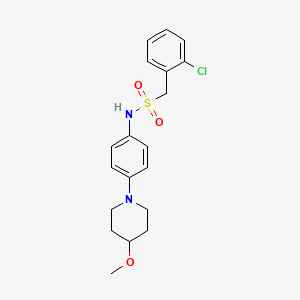 molecular formula C19H23ClN2O3S B2828481 1-(2-chlorophenyl)-N-[4-(4-methoxypiperidin-1-yl)phenyl]methanesulfonamide CAS No. 1705301-67-2