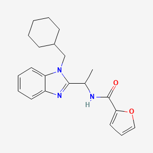 molecular formula C21H25N3O2 B2828498 N-{1-[1-(cyclohexylmethyl)-1H-1,3-benzodiazol-2-yl]ethyl}furan-2-carboxamide CAS No. 1147191-86-3
