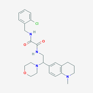 molecular formula C25H31ClN4O3 B2828504 N'-[(2-chlorophenyl)methyl]-N-[2-(1-methyl-1,2,3,4-tetrahydroquinolin-6-yl)-2-(morpholin-4-yl)ethyl]ethanediamide CAS No. 922013-78-3