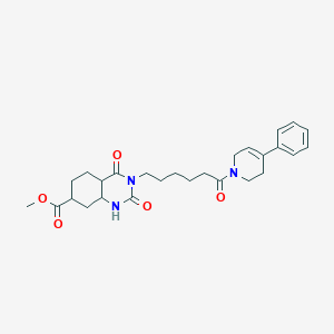 molecular formula C27H29N3O5 B2828578 Methyl 2,4-dioxo-3-[6-oxo-6-(4-phenyl-1,2,3,6-tetrahydropyridin-1-yl)hexyl]-1,2,3,4-tetrahydroquinazoline-7-carboxylate CAS No. 1022137-65-0