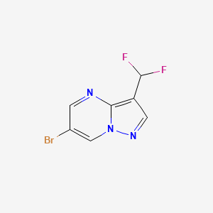 molecular formula C7H4BrF2N3 B2828624 6-Bromo-3-(difluoromethyl)pyrazolo[1,5-a]pyrimidine CAS No. 2248313-59-7
