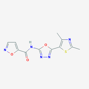 N-(5-(2,4-dimethylthiazol-5-yl)-1,3,4-oxadiazol-2-yl)isoxazole-5-carboxamide