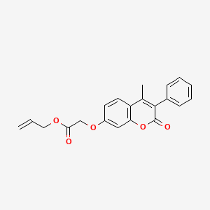 molecular formula C21H18O5 B2828657 prop-2-en-1-yl 2-[(4-methyl-2-oxo-3-phenyl-2H-chromen-7-yl)oxy]acetate CAS No. 896036-63-8