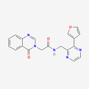 molecular formula C19H15N5O3 B2828668 N-((3-(furan-3-yl)pyrazin-2-yl)methyl)-2-(4-oxoquinazolin-3(4H)-yl)acetamide CAS No. 2034395-41-8