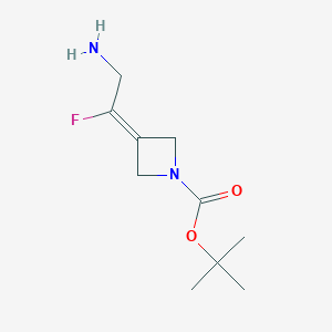 molecular formula C10H17FN2O2 B2828673 tert-Butyl 3-(2-amino-1-fluoroethylidene)azetidine-1-carboxylate CAS No. 2193059-37-7
