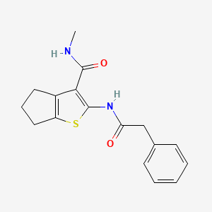 molecular formula C17H18N2O2S B2828690 N-methyl-2-(2-phenylacetamido)-4H,5H,6H-cyclopenta[b]thiophene-3-carboxamide CAS No. 893100-91-9