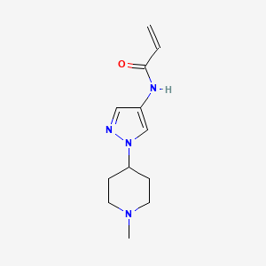 molecular formula C12H18N4O B2828731 N-[1-(1-Methylpiperidin-4-yl)pyrazol-4-yl]prop-2-enamide CAS No. 2361640-08-4