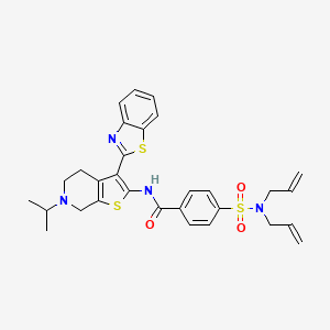 molecular formula C30H32N4O3S3 B2828733 N-(3-(benzo[d]thiazol-2-yl)-6-isopropyl-4,5,6,7-tetrahydrothieno[2,3-c]pyridin-2-yl)-4-(N,N-diallylsulfamoyl)benzamide CAS No. 489470-98-6