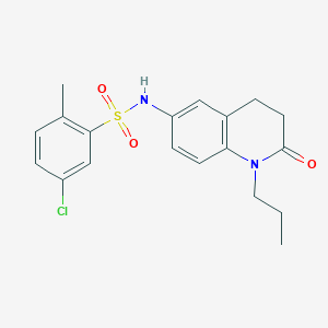 molecular formula C19H21ClN2O3S B2828760 5-chloro-2-methyl-N-(2-oxo-1-propyl-1,2,3,4-tetrahydroquinolin-6-yl)benzene-1-sulfonamide CAS No. 941911-94-0