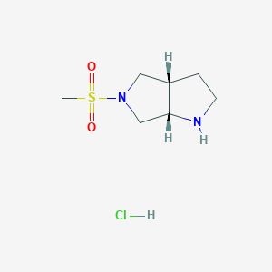 molecular formula C7H15ClN2O2S B2828763 cis-5-Methanesulfonyl-octahydropyrrolo[2,3-c]pyrrole hydrochloride CAS No. 2177264-50-3