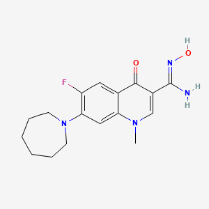 molecular formula C17H21FN4O2 B2828776 7-(Azepan-1-yl)-6-fluoro-N'-hydroxy-1-methyl-4-oxoquinoline-3-carboximidamide CAS No. 1564076-08-9