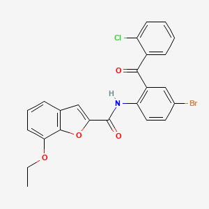 molecular formula C24H17BrClNO4 B2828786 N-[4-bromo-2-(2-chlorobenzoyl)phenyl]-7-ethoxy-1-benzofuran-2-carboxamide CAS No. 921874-77-3