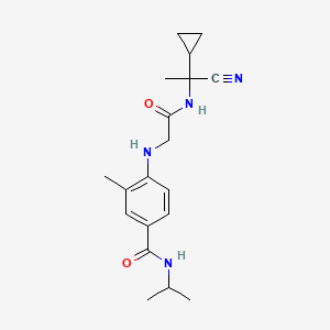 molecular formula C19H26N4O2 B2828824 4-({[(1-cyano-1-cyclopropylethyl)carbamoyl]methyl}amino)-3-methyl-N-(propan-2-yl)benzamide CAS No. 1241070-43-8
