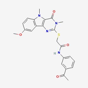 molecular formula C23H22N4O4S B2828876 N-(3-acetylphenyl)-2-({8-methoxy-3,5-dimethyl-4-oxo-3H,4H,5H-pyrimido[5,4-b]indol-2-yl}sulfanyl)acetamide CAS No. 1116055-77-6