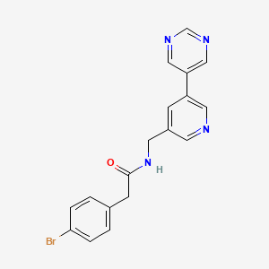 molecular formula C18H15BrN4O B2828904 2-(4-bromophenyl)-N-{[5-(pyrimidin-5-yl)pyridin-3-yl]methyl}acetamide CAS No. 2320211-35-4