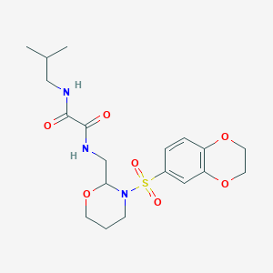 B2828917 N1-((3-((2,3-dihydrobenzo[b][1,4]dioxin-6-yl)sulfonyl)-1,3-oxazinan-2-yl)methyl)-N2-isobutyloxalamide CAS No. 869071-73-8