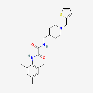 molecular formula C22H29N3O2S B2828923 N1-mesityl-N2-((1-(thiophen-2-ylmethyl)piperidin-4-yl)methyl)oxalamide CAS No. 953141-11-2