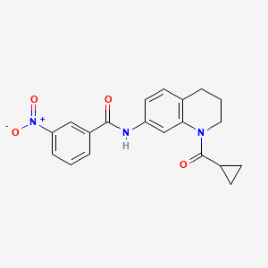 molecular formula C20H19N3O4 B2828951 N-(1-cyclopropanecarbonyl-1,2,3,4-tetrahydroquinolin-7-yl)-3-nitrobenzamide CAS No. 898465-21-9