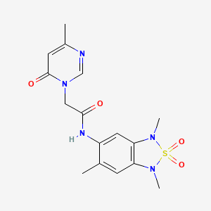 molecular formula C16H19N5O4S B2828965 2-(4-methyl-6-oxo-1,6-dihydropyrimidin-1-yl)-N-(1,3,6-trimethyl-2,2-dioxo-1,3-dihydro-2lambda6,1,3-benzothiadiazol-5-yl)acetamide CAS No. 2034486-22-9