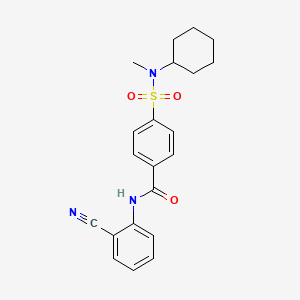 molecular formula C21H23N3O3S B2829012 N-(2-cyanophenyl)-4-[cyclohexyl(methyl)sulfamoyl]benzamide CAS No. 683766-06-5
