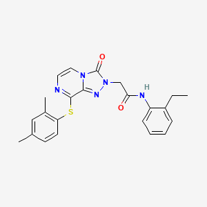molecular formula C23H23N5O2S B2829030 2-{8-[(2,4-dimethylphenyl)sulfanyl]-3-oxo-2H,3H-[1,2,4]triazolo[4,3-a]pyrazin-2-yl}-N-(2-ethylphenyl)acetamide CAS No. 1251575-30-0