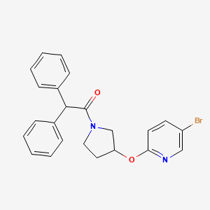molecular formula C23H21BrN2O2 B2829156 1-(3-((5-Bromopyridin-2-yl)oxy)pyrrolidin-1-yl)-2,2-diphenylethanone CAS No. 1904232-18-3