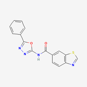 molecular formula C16H10N4O2S B2829160 N-(5-phenyl-1,3,4-oxadiazol-2-yl)-1,3-benzothiazole-6-carboxamide CAS No. 865287-60-1