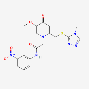 2-(5-methoxy-2-(((4-methyl-4H-1,2,4-triazol-3-yl)thio)methyl)-4-oxopyridin-1(4H)-yl)-N-(3-nitrophenyl)acetamide