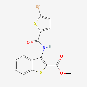 molecular formula C15H10BrNO3S2 B2829258 methyl 3-(5-bromothiophene-2-amido)-1-benzothiophene-2-carboxylate CAS No. 477534-72-8