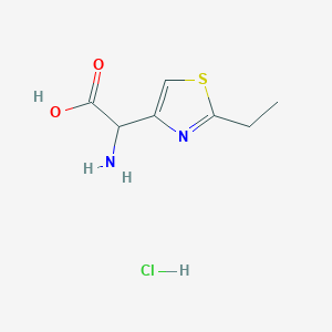 molecular formula C7H11ClN2O2S B2829270 2-Amino-2-(2-ethyl-1,3-thiazol-4-yl)acetic acid hydrochloride CAS No. 1909311-79-0