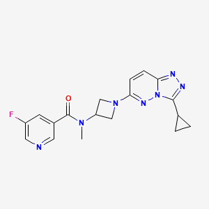 molecular formula C18H18FN7O B2829274 N-(1-(3-cyclopropyl-[1,2,4]triazolo[4,3-b]pyridazin-6-yl)azetidin-3-yl)-5-fluoro-N-methylnicotinamide CAS No. 2320891-13-0